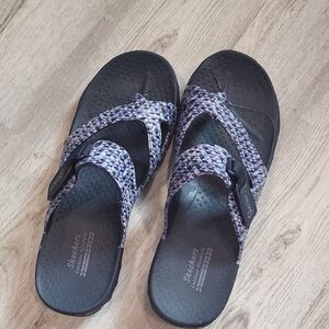 Skechers Women's Black and White Sandals